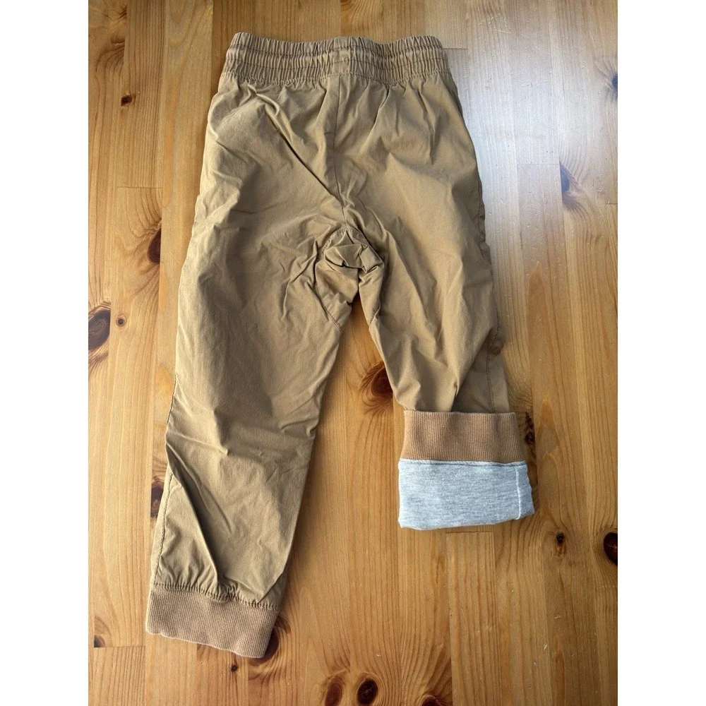 Baby GAP Tan Lined Jogger Pants Zip Pockets Size 5‎